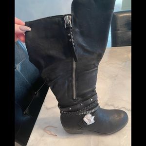 black boots with studs